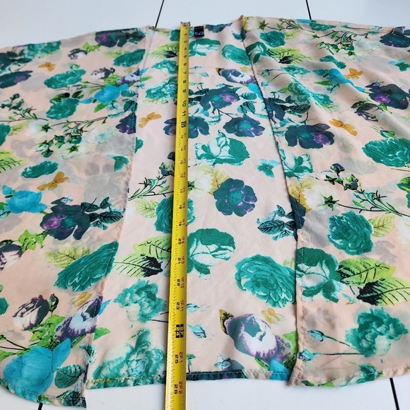 Windsor Women’s Floral Print Kimono Sheer Cover Up Beige One Size Fits Most OS - Picture 9 of 10